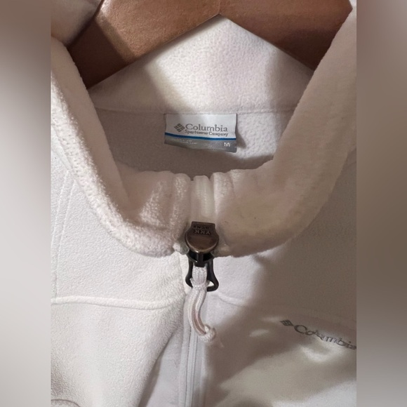 Cream white Columbia zip fleece comfy jacket size medium - Picture 3 of 8